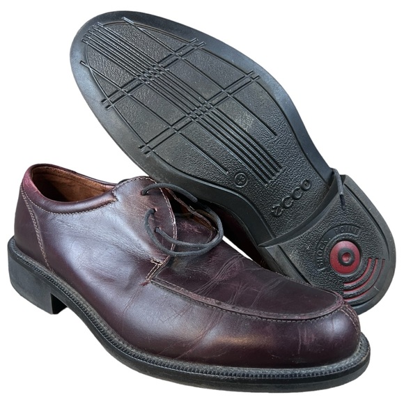 Ecco Maroon Leather Shock Point Lace Up Shoes Dress Shoes Eur 43 US Men’s 9-9.5 - Picture 7 of 10